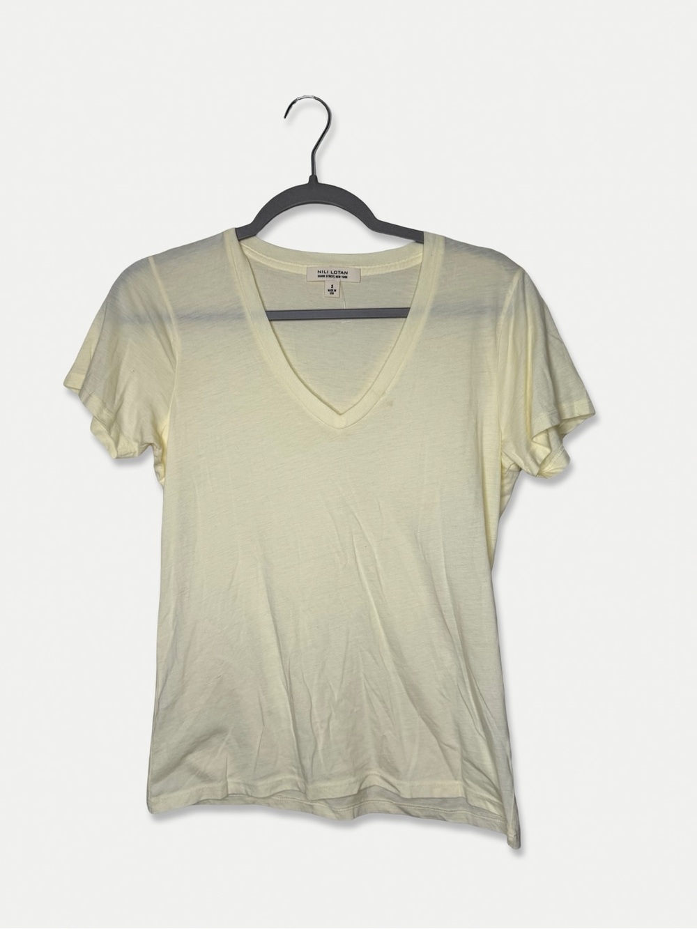 NILI LOTAN Tee Size S Yellow Supima Cotton Pre-Owned